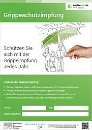 Das Bild zeigt eine Vorschau des Mediums "Plakatvorlage Impfaktion gegen Grippe für Risikogruppen" Das Bild zeigt eine Vorschau des Mediums "Plakatvorlage Impfaktion gegen Grippe für Risikogruppen"