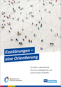 Das Bild zeigt eine Vorschau des Mediums "Essstörungen eine Orientierung - Für Eltern, nahestehende Personen, pädagogische und psychologische Fachkräfte. "