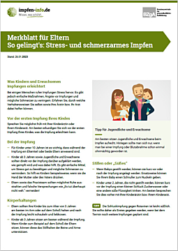 Block So gelingt‘s: Stress- und schmerzarmes Impfen - Abreißblock für Multiplikatoren