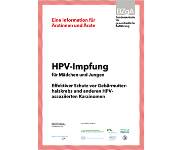 Broschüre HPV Factsheet für Ärztinnen und Ärzte 